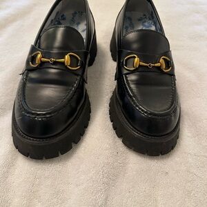 HORSE-BIT PENNY LOAFERS. Rubber Lug Sole. Black. EUR 40. US 8.